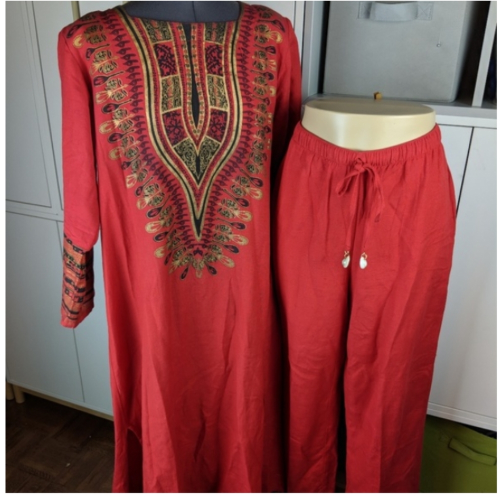 Ashro Red Long Sleeve Dress